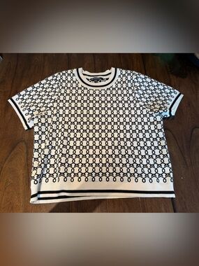 Monochrome Patterned  knit sweater top